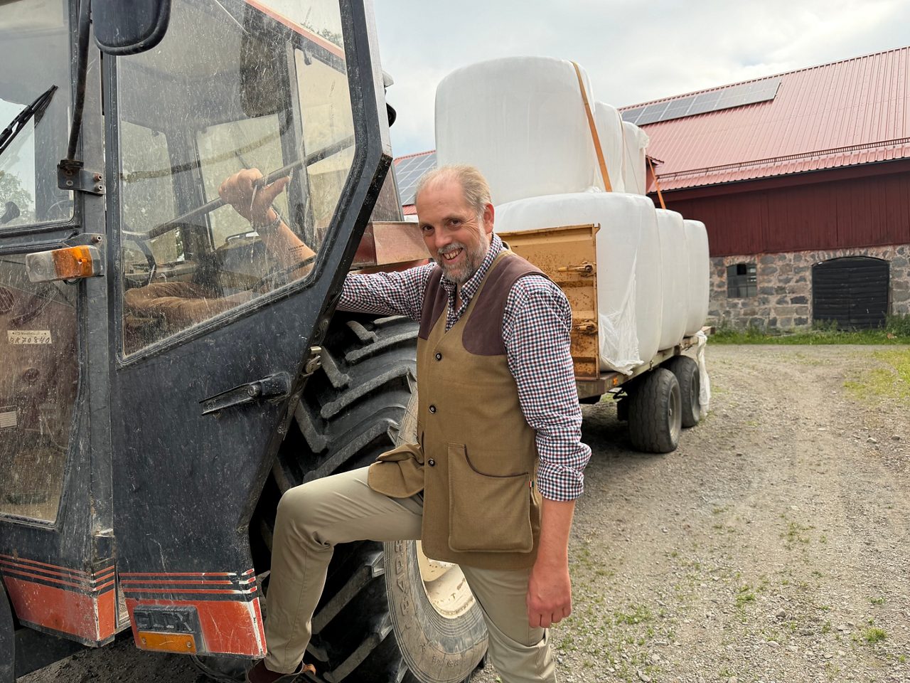 Man och traktor