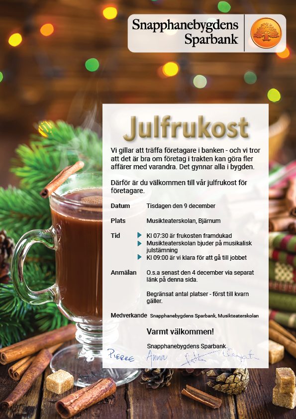 bild på årets inbjudan till nätverksfrukost för företagare.