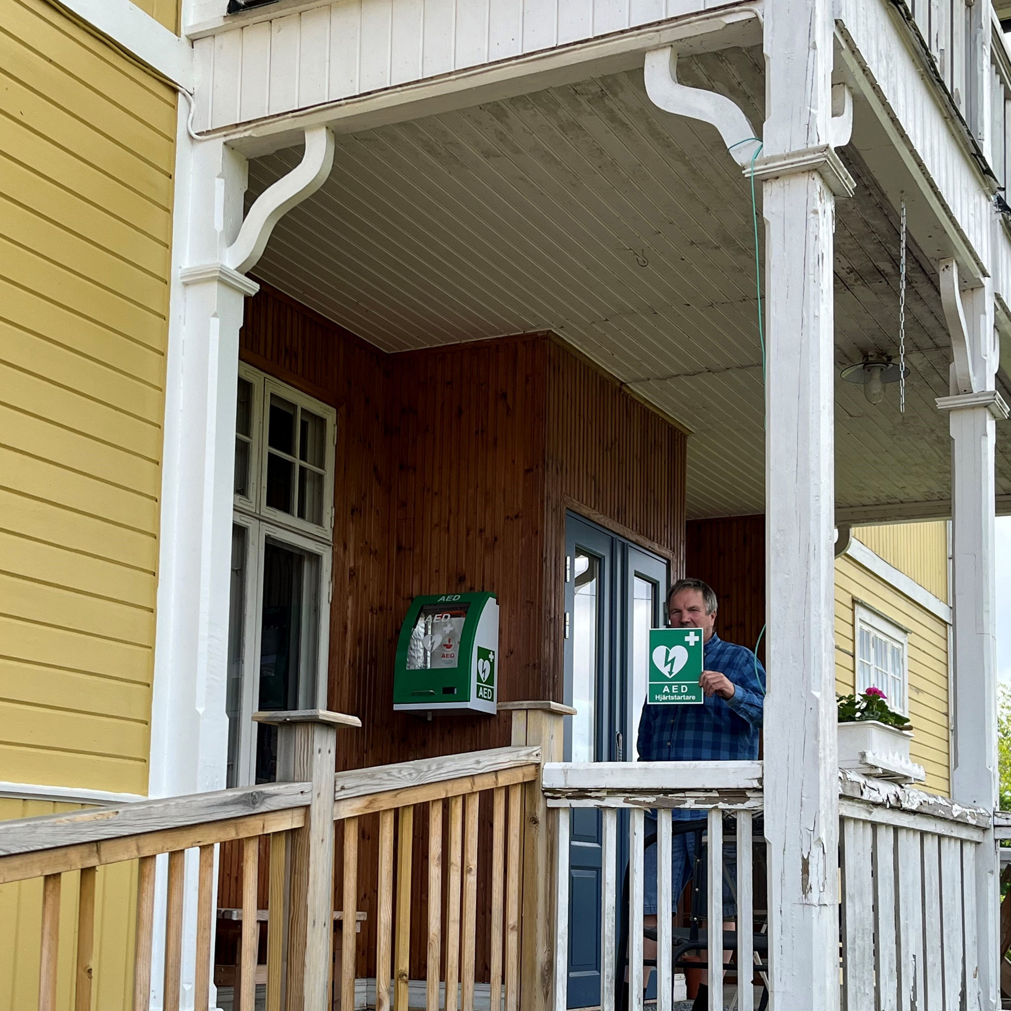 Hjärtstartare på Tre Björnar vandrarhem i Älvdalen.