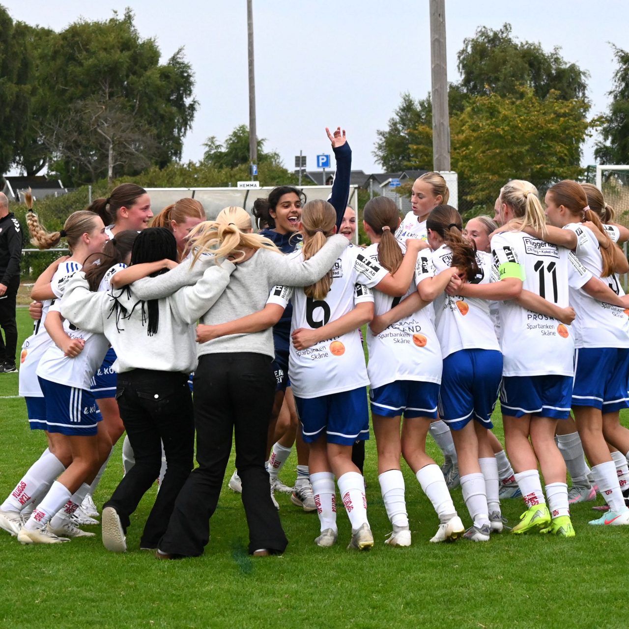 Fotbollsspelare firar