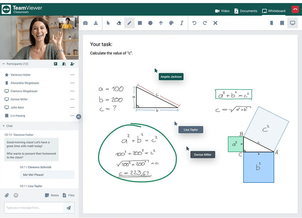 Screenshot di White Board in TeamViewer Classroom