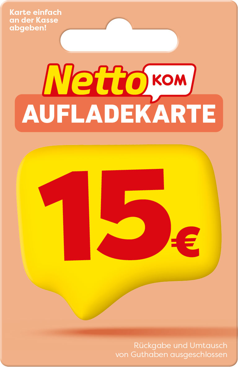NettoKOM Aufladekarte im Wert von 15 EUR
