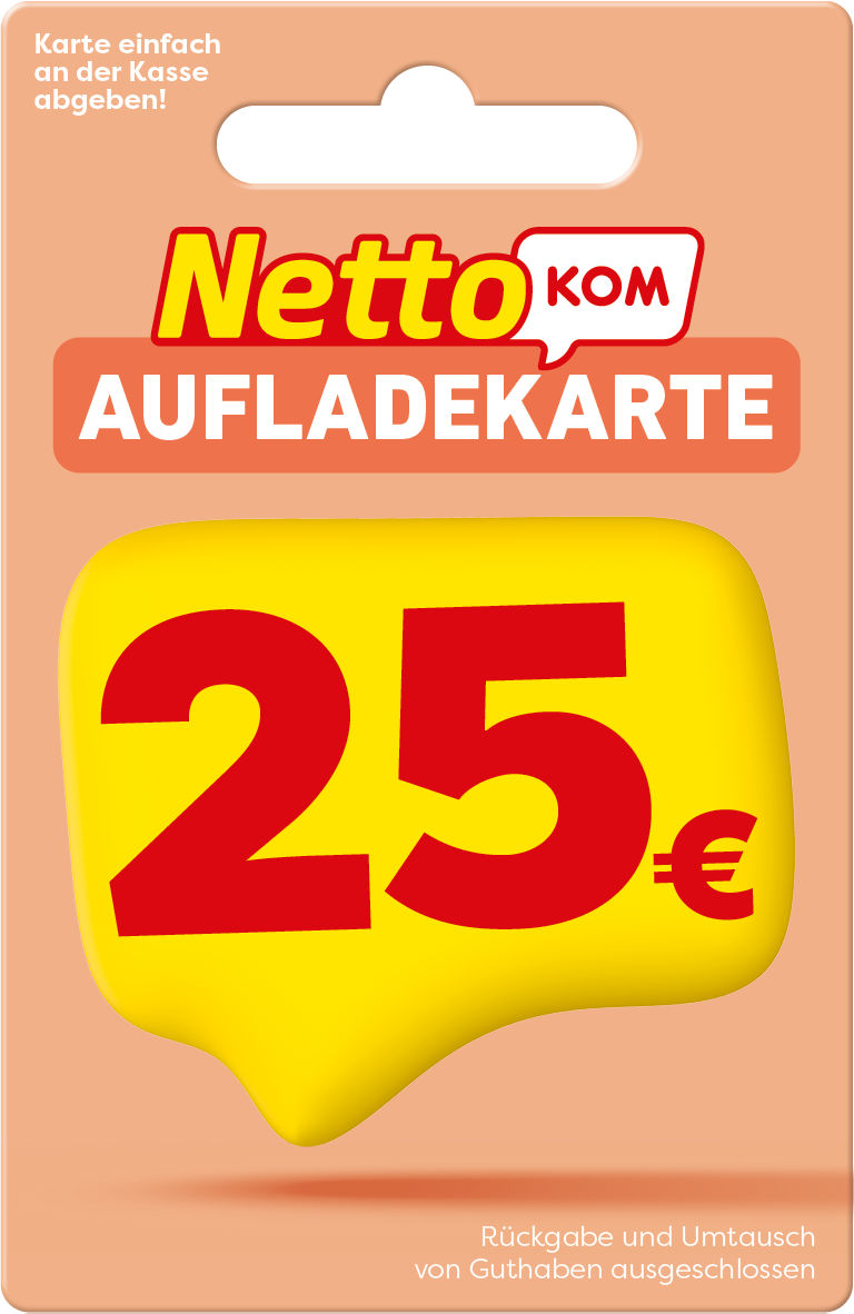 NettoKOM Aufladekarte im Wert von 25 EUR