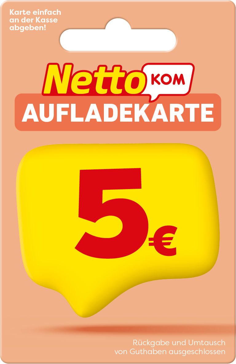 NettoKOM Aufladekarte im Wert von 5 EUR
