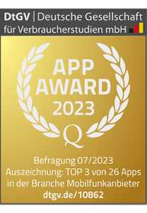 Die Nettokom App wurde von der DtGV unter die Top 5 Apps aus dem Bereich Mobilfunk gewählt und erhielt den App Award 2022
