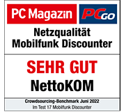 Das PC Magazin hat die Netzqualität bei Nettokom 2022 mit der Note Sehr gut bewertet