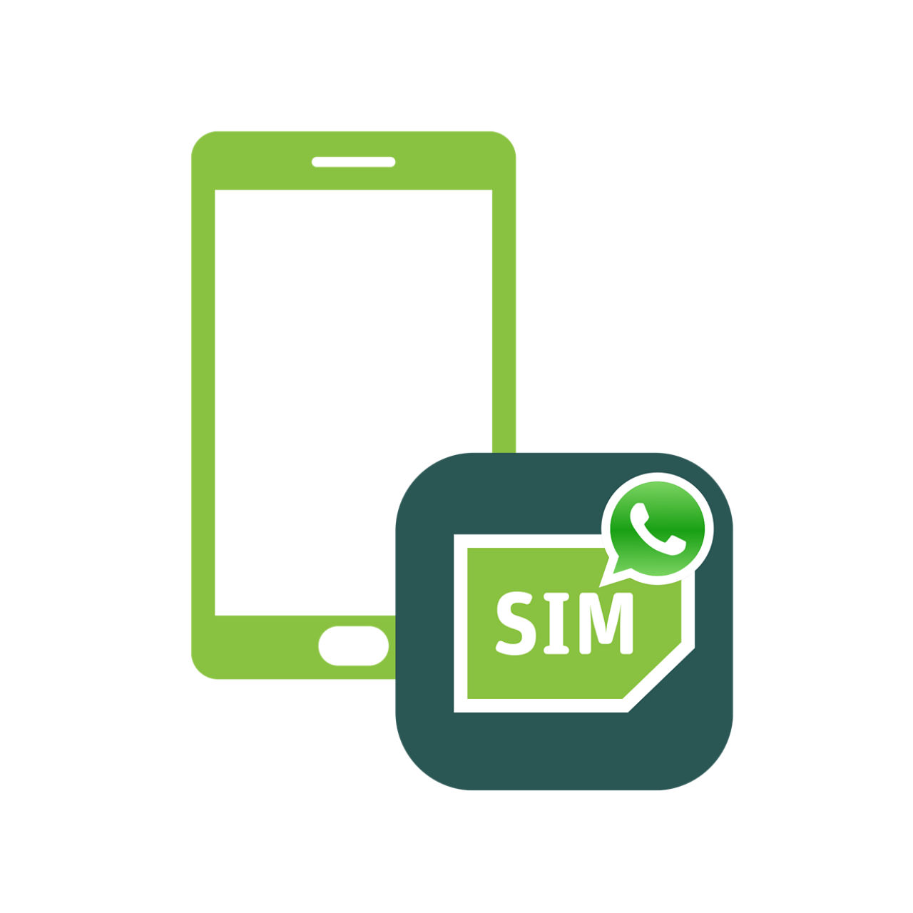 Icon - Smartphone mit WhatsApp SIM