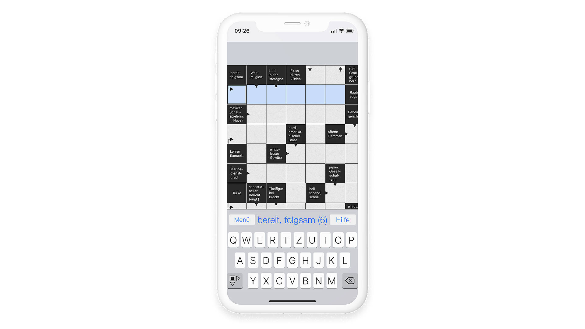 Handy-App Kreuzworträtsel Free zur Verbesserung der Allgemeinbildung auf das Smartphone herunterladen