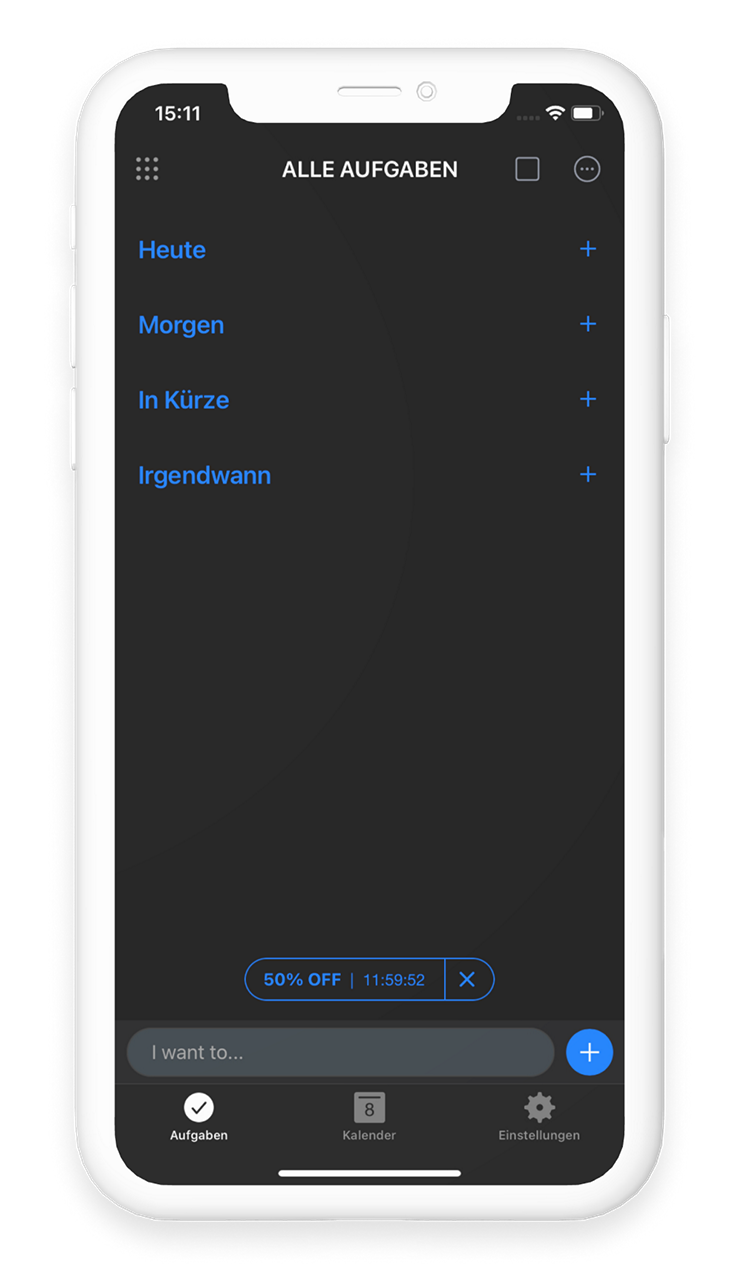 Any.do App-Screenshot - offene Tasks