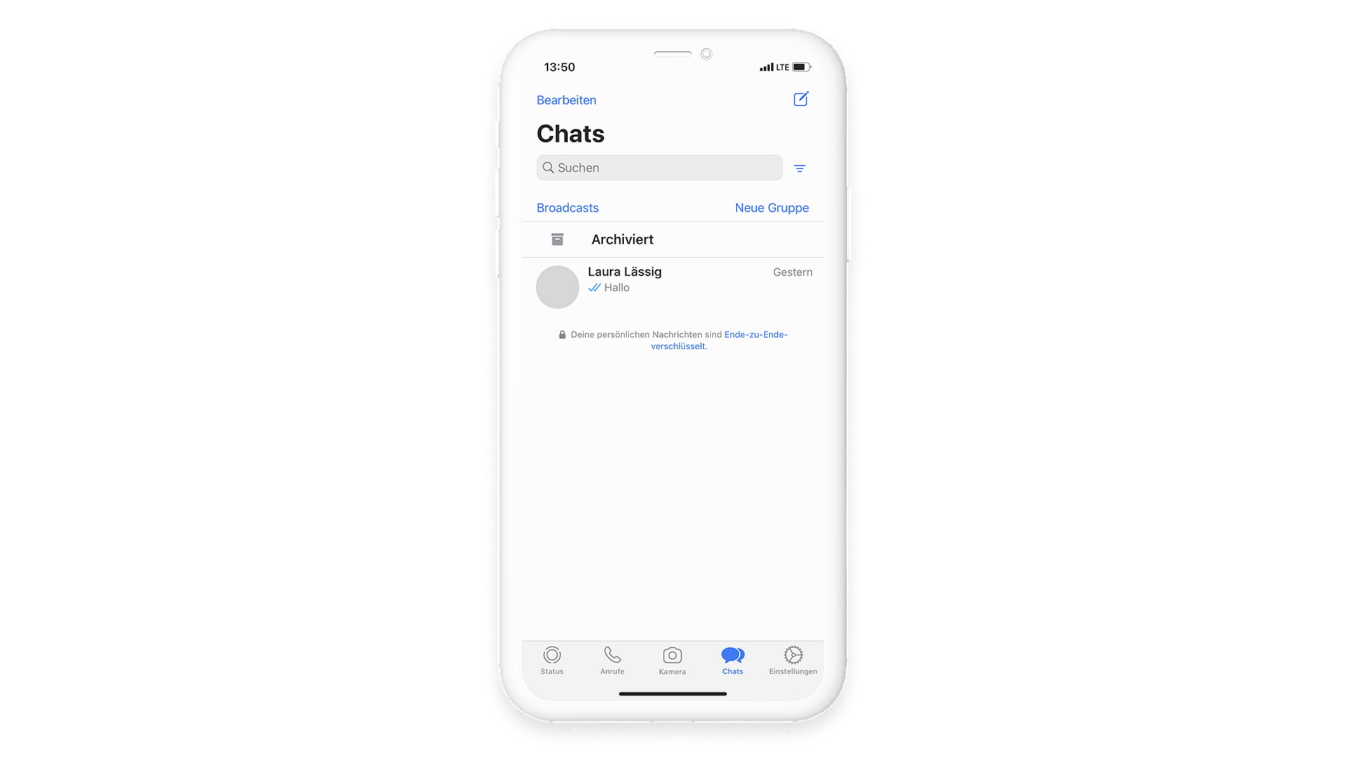 Archivierte Chats können in WhatsApp über das Öffnen der Chat-Übersicht wiederhergestellt werden