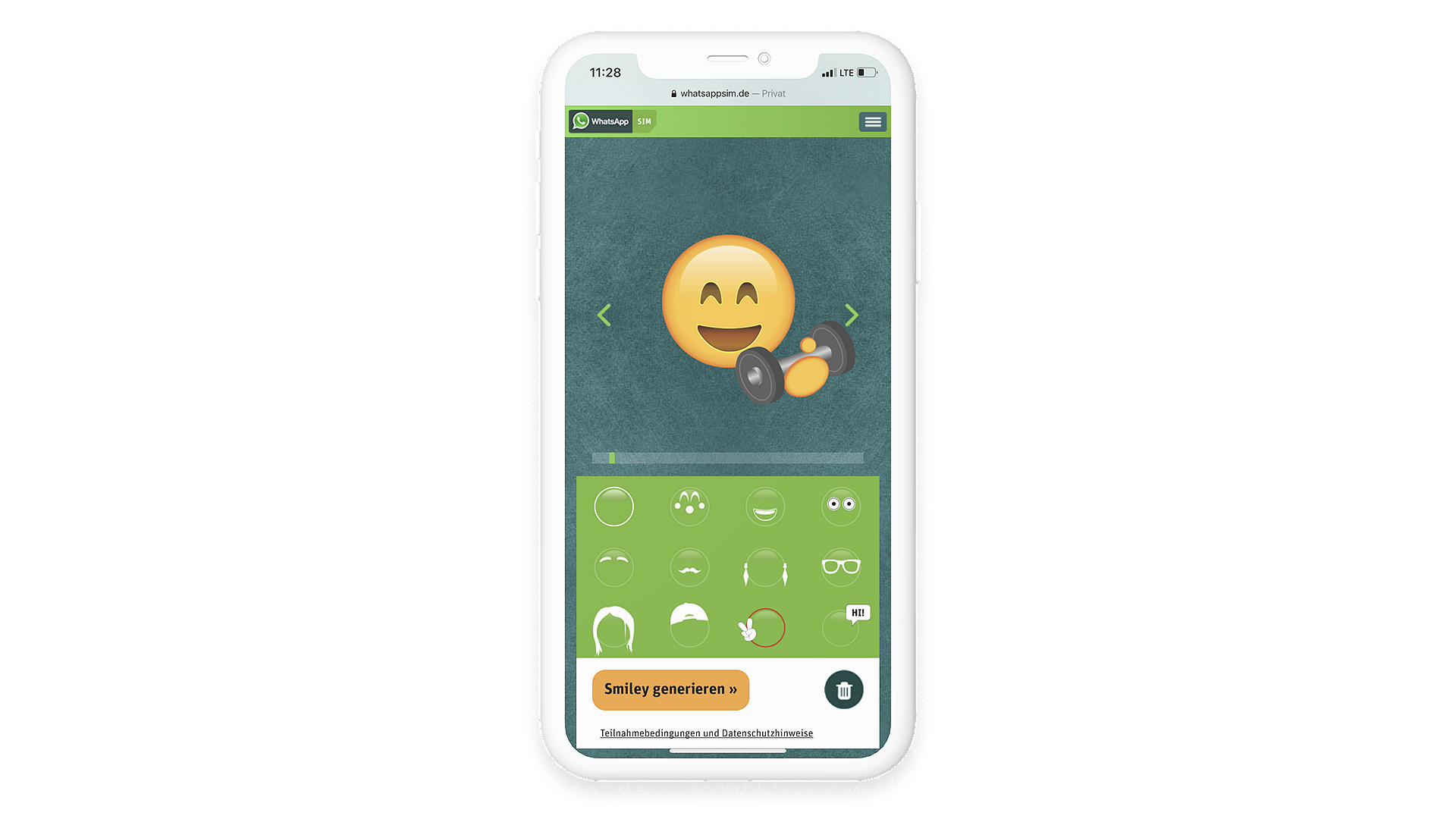 Anwendungs-Anleitung und Beispiel des WhatsApp SIM Smiley-Creator, um eigene Emojis zu erstellen