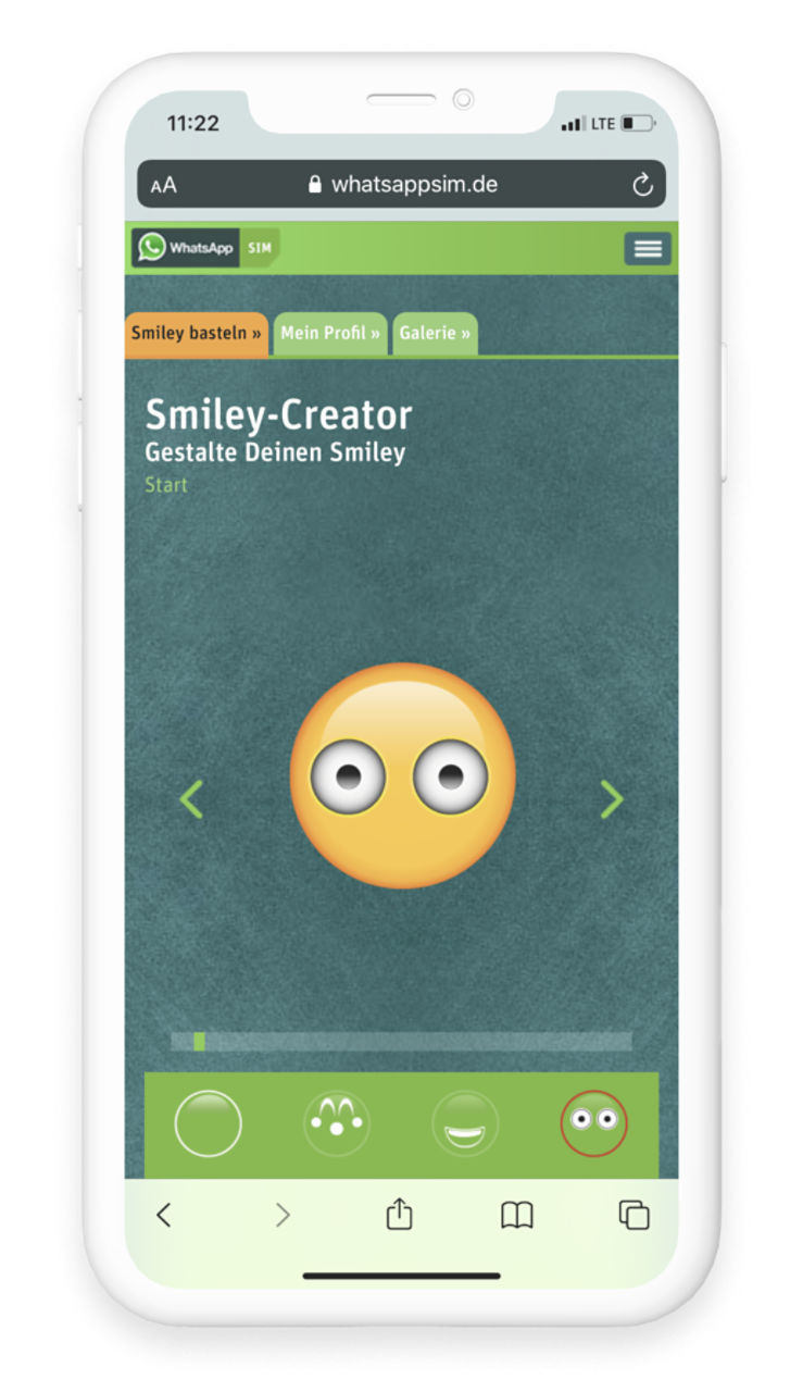 Anwendungs-Anleitung des WhatsApp SIM Smiley-Creator, um eigene Emojis zu erstellen