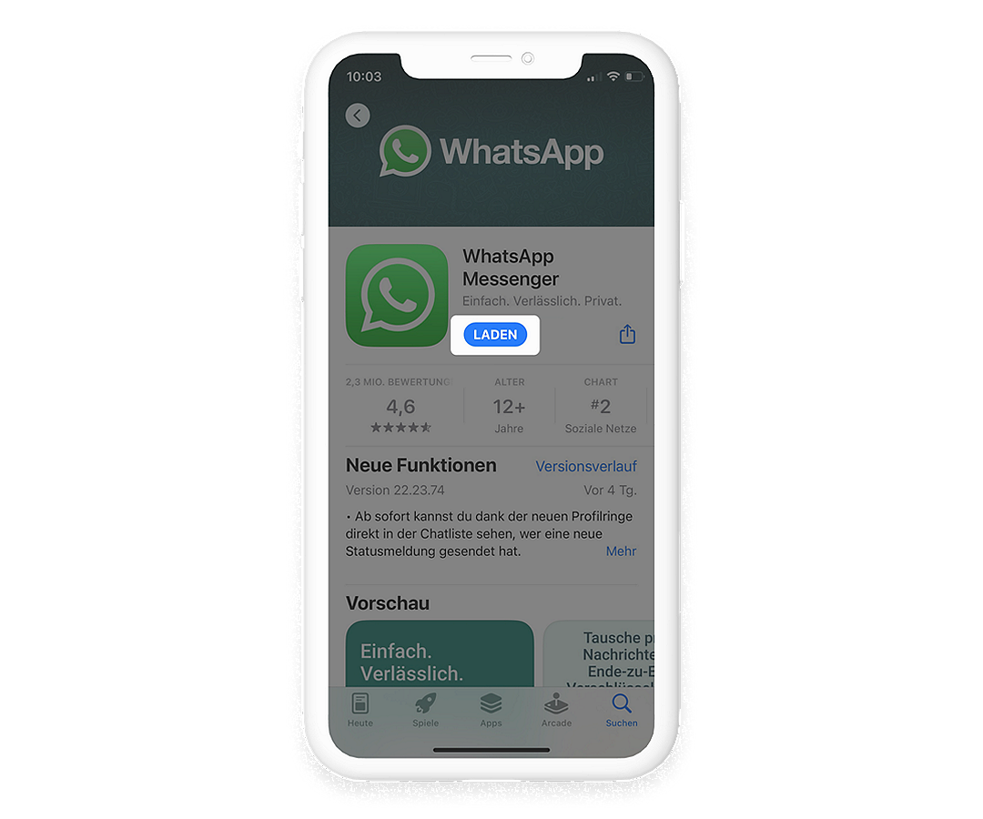 WhatsApp im App Store downloaden