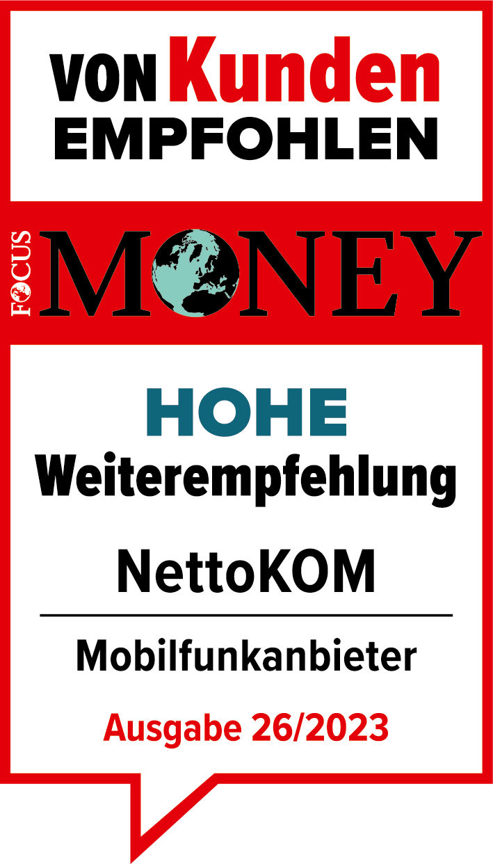 Focus Money hat Nettokom 2022 für eine hohe Weiterempfehlung von Kunden ausgezeichnet