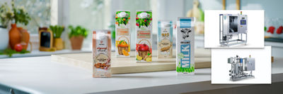 assortment of different beverages in carton packages on a table