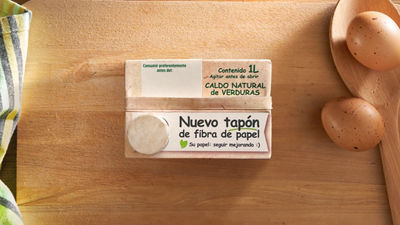 carton with paper-based cap from above