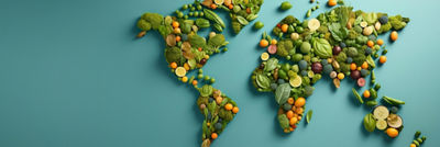 Global map, vegetables
