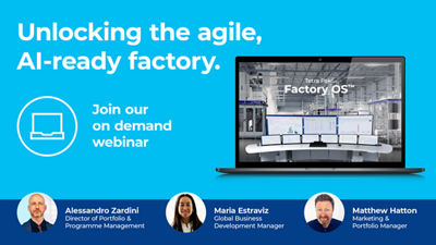 Webinar infographic - unlocking the agile, AI-ready factory. 
