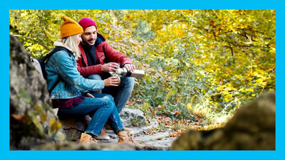 Man with green drink