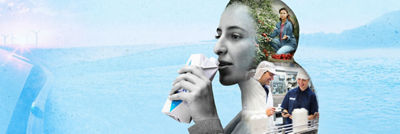 Ilustración artística: mujer y personas en diferentes situaciones