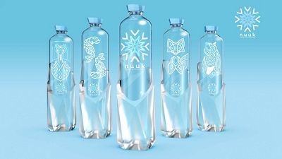 Nuuk rPET plastic bottle with inspiration from Greenland