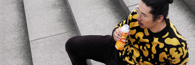 Man sitting on steps