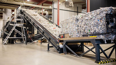 PolyAl flakes, after separation from paper fibres
