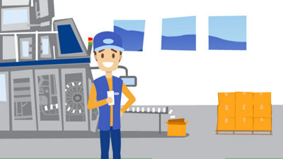 factory worker carton packaging security