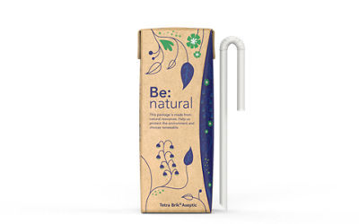 milk packaging with paper straw