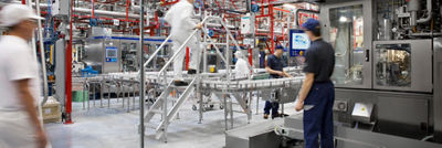 People working in production hall