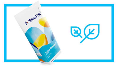 Tetra Wedge Aseptic carton and leaf icon