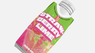 Tetra Prisma Aseptic Strawberry Lime 200 ml package design
