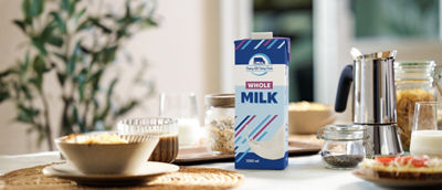 Breakfast table, lactose free milk in Tetra Brik Aseptic carton