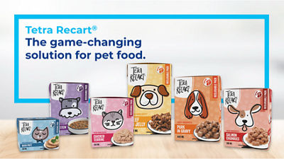 different packages of tetra recart for pet food