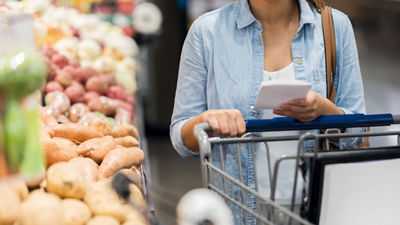 Woman and shopping cart