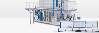 Tetra Pak A3/Flex filling machine and data on large screens
