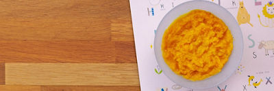  baby food in a plate on a table