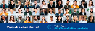 mural com diversos colaboradores da Tetra Pak para a campanha Um Mundo de Oportunidades