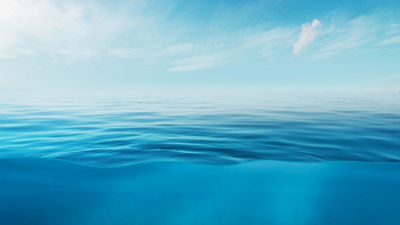 Blue water and blue sky