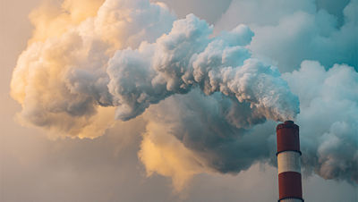 Smoke coming from industrial chimney