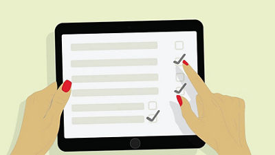 Illustration, using tablet