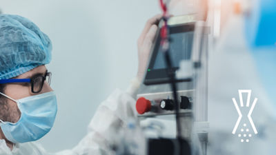 Man checking machine