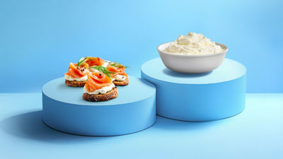 Bagel con queso crema