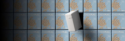Chick peas in Tetra Recart cartons, one white carton standing out
