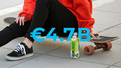woman on skateboard and coconut