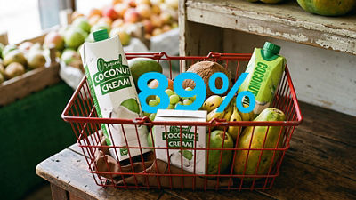 packages and fruit