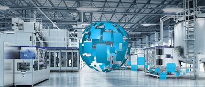 animación de nodos azules, soluciones de automatización