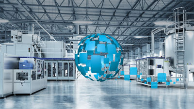 animación de nodos azules, soluciones de automatización