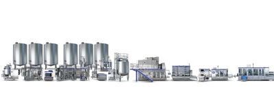 Conventional production line for recombined milk