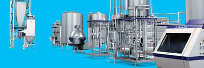 Dairy line, homogenizer in foreground